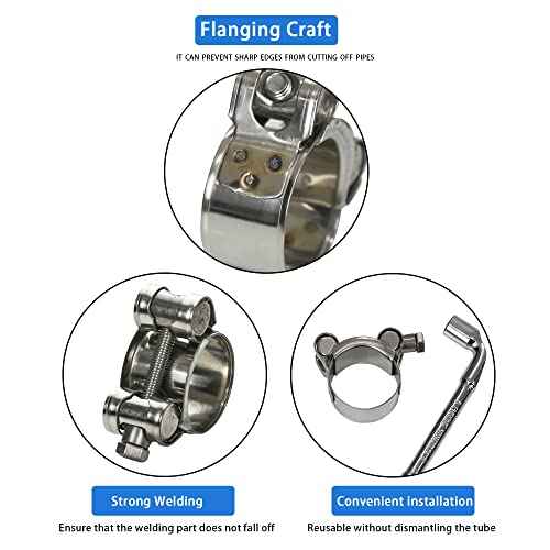 T-bolt Hose Clamps, PEROMI 28pcs 6 Size Heavy Duty Radiator Hose Clamps Assortment Kit-Size Range 17-35mm, 304 Stainless Steel Pipe Tube Clamps