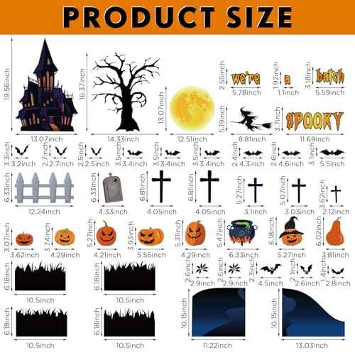 Pasimy 48 Pcs Halloween Classroom Bulletin Board Decorations 3D Halloween Bat Scary Castle Pumpkin Tree Witches Paper Cutouts We're a Spooky Batch Decor for Holiday Classroom Wall Home Office Supplies