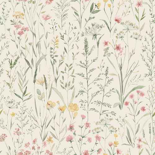 Peel and Stick Wallpaper for Home Decoration Kitchen Field of Dreams Wallpaper Removable Vinyl Self Adhesive Shelf Paper & Drawer Liner Roll House, Workshop & Office 17.3" x 118" SM-579-3