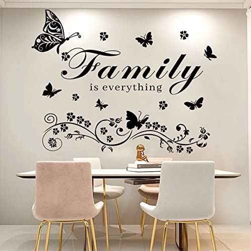 Family Wall Art Decal - Removable Wall Stickers Quotes 'Family is Everything' for Living Room, Bedroom, Dining Room, Kitchen