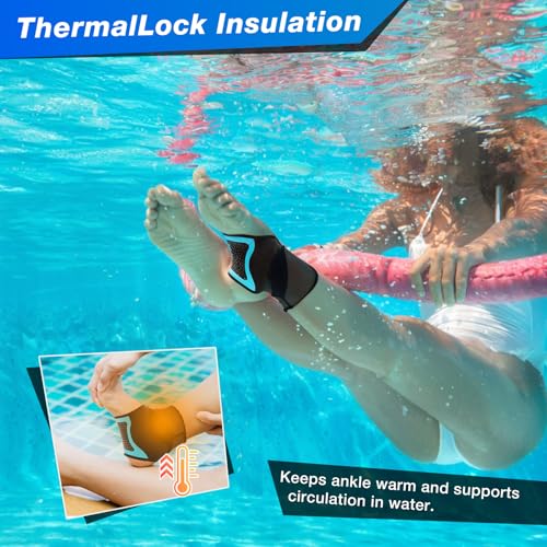 Nvorliy AquaSkin Pro Ankle Brace, Quick-Dry & Chlorine-Resistant Ankle Sleeve for Swimming, Surfing, Diving, Paddle Boarding & Aquatic Recovery–Ultra-Thin Support for Men & Women (Left, L)