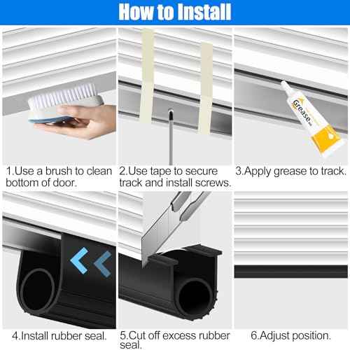 ToLanbbt Garage Door Bottom Rubber Seals, 20 FT Pre-drilled Aluminum Track Retainer Kit, Garage Door Weather Stripping Kit Universal U+O Ring Weatherproof Rubber Bottom Strip (1.57" Width, Black)