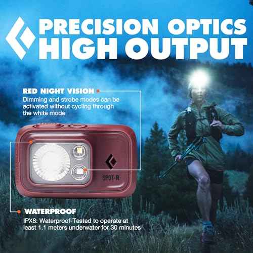 BLACK DIAMOND Spot 400-R Rechargeable Headlamp | 400 Lumens, Dimmable | Micro-USB Charging | Waterproof & Compact | Camping, Hiking, Running