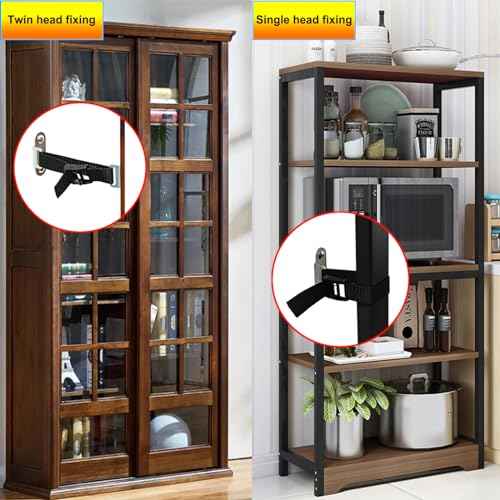 Anti Tip Furniture Anchors,(4 Sets) Adjustable Child Safety Anchors ? Earthquake Proof & Baby Proofing Kit for Securing Dressers, TV Stands, Cabinets, Bookshelves.
