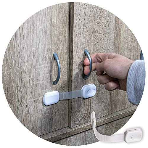 Inaya 16-Pack Child Proof Locks for Cabinet Doors, Drawers, Fridge, Toilet Seat, Dishwasher, Trash Can, Cupboard - 3M Adhesive - No Drilling - Baby Proofing Cabinet Locks