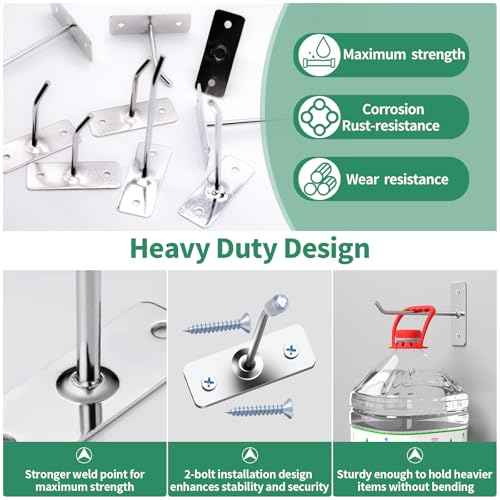 40 Pcs 8"/20CM Stainless Steel Wall Mounted Hooks with Protective Caps and Screws, Coat Bag Hat Utility Hook, Garage Tools Storage Organizer & Hanger for Office Kitchen Home Shop