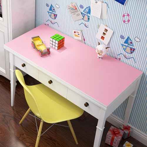 FunStick Cute Pink Wallpaper Peel and Stick Waterproof Light Pink Contact Paper Peel and Stick for Cabinets Classroom Desk Self Adhesive Wall Paper for Girls Bedroom Bathroom Walls Shelves 15.8"x78.8"