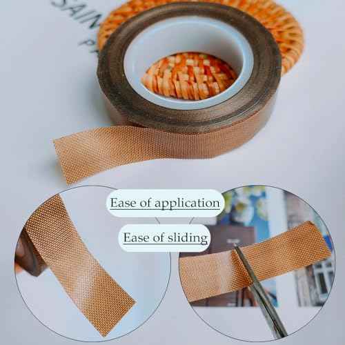 2-Rolls Drawer Slide Tapes, Low Friction Tape, Slippery Woven Glide Tape, 1/2Inch x 33Feet Wear-Resistant Sliding Tape for Reducing Drag and Noise,for Wood Dresser Drawer/Cabinet/Desk, Brown