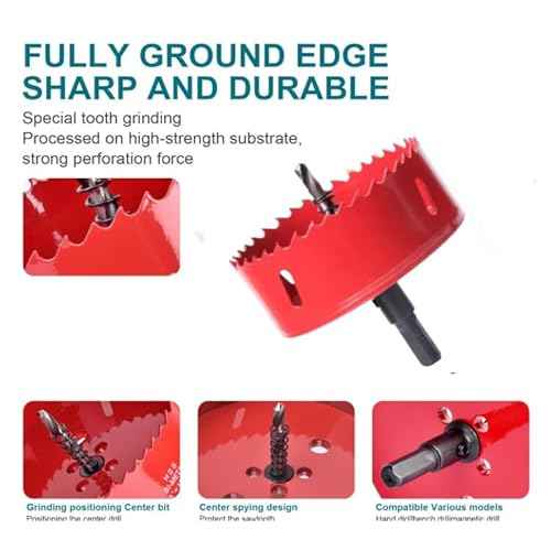 4 Inch / 102mm HSS Bi-Metal Hole Cutter with Pilot Drill Bit, Hole Saw for Wood, Plastic, Drywall, Metal Sheet
