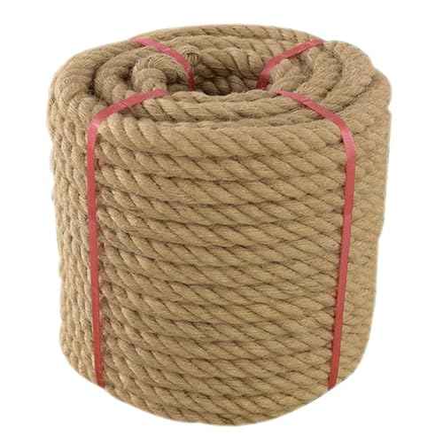 Thick Twisted Manila Ropes 1Inch¡¿100ft Natural Jute Rope Heavy Duty Hemp Rope for Swing Bed, Crafts, Railing, Tug of War, Landscaping, Gardening, Bundling, Hammock, Home Decorating