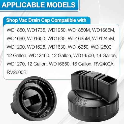 47922 Vac Drain Cap Compatible with Ridgid Shop Vacuum Cleaner, 1.97'' ID Wet/Dry Vacuum Replacement Drain Cap£¨2pack£©