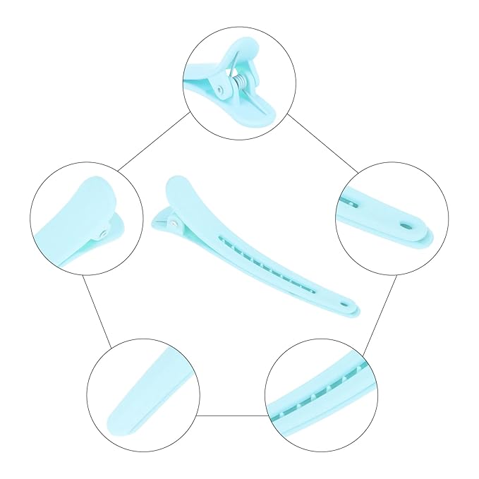 12 Pcs Light Blue Hair Clips for Styling Sectioning, YISSION 3.1 Inch Matte Alligator Hair Clips Hair Barrettes No Crease Duck Billed Hair Clip, Hair Styling Accessories for Women Girls