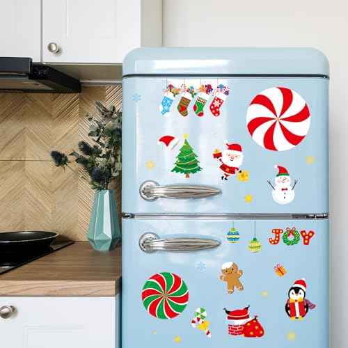 Christmas Peppermint Floor Decals Footprints Stickers 264 Pieces - Wall Decal for Candy Land Party Decorations, Xmas Candy Stickers for Classroom, Living Room, Home Office Decor