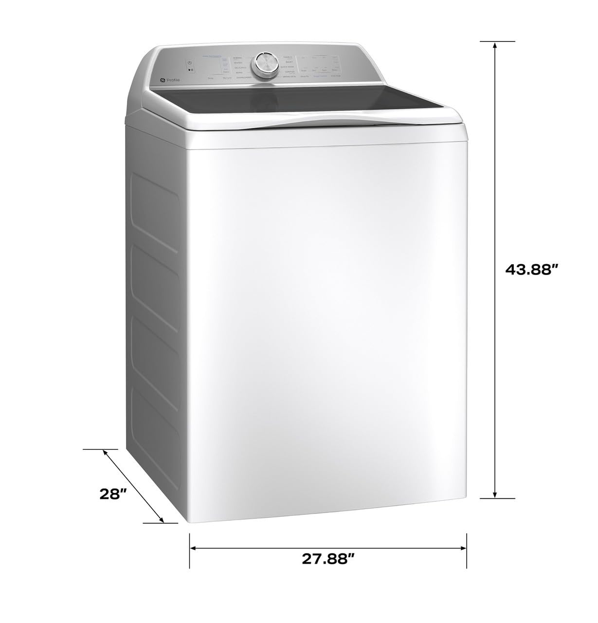 28-Inch Top Load Smart Washer, 5.0 Cu. Ft., 12 Wash Cycles, 7 Wash Options, Smarter Wash Technology, Wi-Fi Enabled, Smart FlexDispense™White