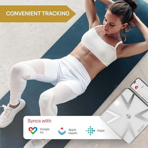 INEVIFIT Smart Body Fat Scale, Highly Accurate Bluetooth Digital Bathroom Body Composition Analyzer, Measures Weight, Body Fat, Water, Muscle, BMI, Visceral Fat & Bone Mass for Unlimited Users