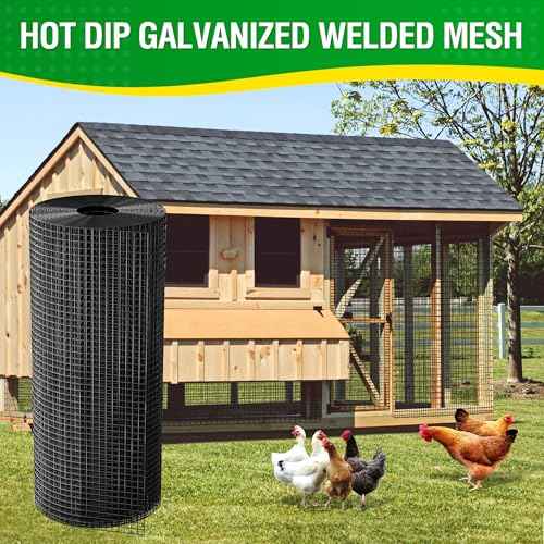 Dynabyte Vinyl Coated Black Hardware Cloth 1/2 inch 24 x 100 ft 19 Gauge, Rust and Corrosion Resistant, Easy to Bend Simple Installation, Chicken Wire Mesh, Garden Fence, Gopher Wire Cloth