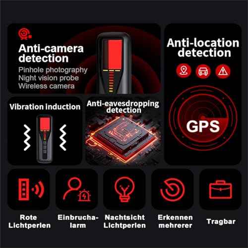 Hidden Camera Detector for Travel 2025 Upgraded Spy Camera Finder, Wireless Signal Scanner for Office/ Car/ Bathroom/ Hotel. Features 5 Sensitivity Levels, 4 Detection Modes and 25 Hour Battery Life