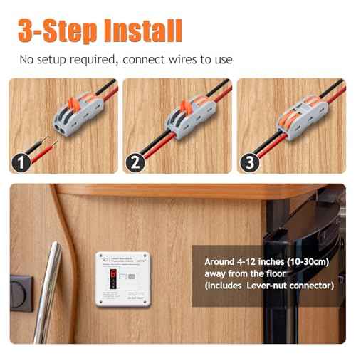 RV Carbon Monoxide & Propane Detector, Replacement for RV Gas Detector #31011, 2 in 1 Dual CO/LP Gas Alarm, Hardwired - VDC 12V, Flush Mount, White