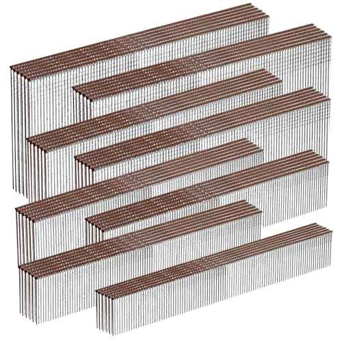 18 Gauge Galvanized Brad Nails Brown T-head 8 Sizes 1600-Pack (1/2"+5/8"+3/4"+1"+1-1/4"+1-1/2"+1-3/4"+2"), 200 per size Assorted Size Project Pack, for Pneumatic, Electric 18GA Brad Nailer Gun