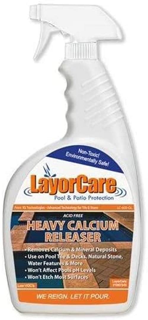 LayorCare Heavy Calcium Releaser - Removes Calcium Build Up on Pool Tile, Stone, Decks - 32 Fl Oz