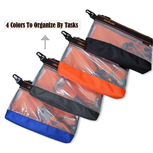 WELKINLAND Clear Tool Pouch, 4PCS Tool pouches, 13" Tools pouch, Zipper tool pouch, Tool pouch bag, Tool bag organizer, Small tool bag, Small tool pouch, Small tool bags, Tool pouches with zipper