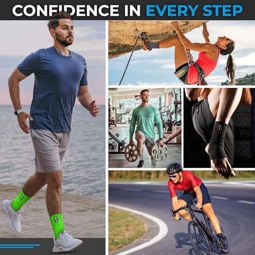 WYOX Ankle Compression Sleeve Support Brace for Men & Women, Running, Gym, Basketball, Cycling, Martial Arts, Kickboxing & Sports Stabilizer Compression Ankle Socks for Training & Recovery