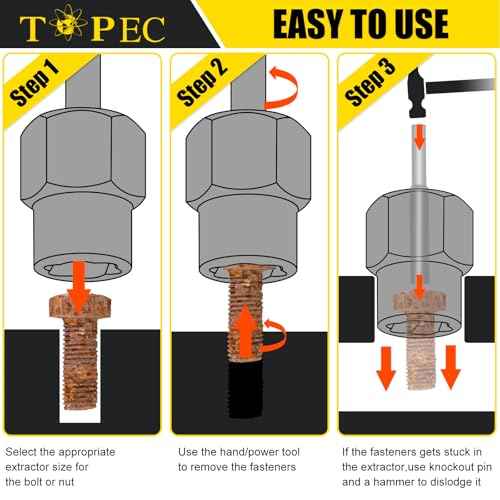 TOPEC Bolt Extractor Kit, 35-Piece Stripped Bolt Extractor Socket Set, 1/4" & 3/8" Drive Easy Out Socket Set, Nut Remover for Removing Broken, Rusted, Rounded Fasteners