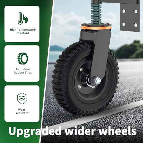 8 Inch Gate Wheel, Suitable for Metal Tube Gates, Capacity 750 Lbs, 360 Degree Rotation, Equipped with Spring Loaded Heavy Duty Gate Wheel, with Installation Tools