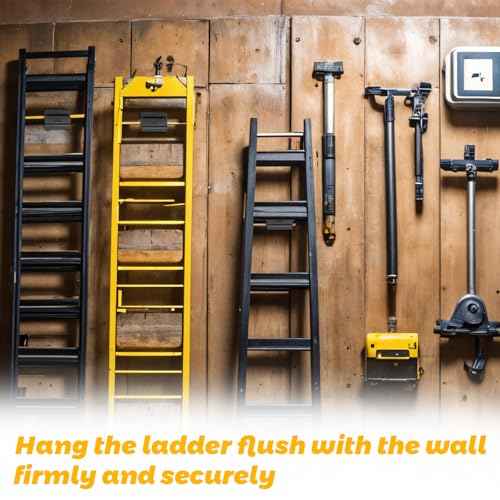 Heavy-Duty Ladder Hanger-Wall Mount Ladder Hooks for Ladder Storage-Wheelbarrow Hangers for Garage Wall-4 Pack(4 P)