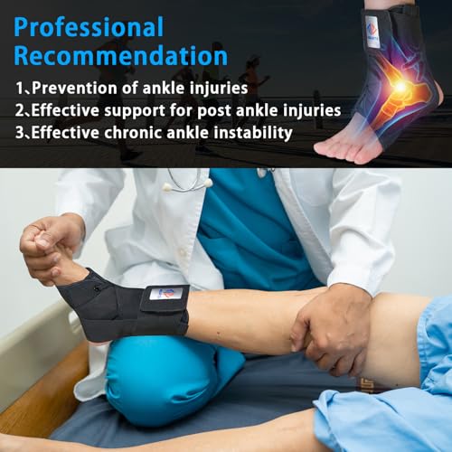 Ankle Brace for Women Men - Lace Up Adjustable Breathable Support, Ankle Support Brace and Stabilizer ankle brace for sprained ankle for Sprained Ankle Injury Recovery, Running, Basketball, Volleyball, Soccer (Large)
