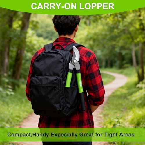 Loppers for Tree Trimmer 15" Branch Cutter Bypass Tree Clippers Rust-Resistant Blade,Tree Loppers Up to 1.5" Diameter Cut Capacity,Pruning Shears with Shock-Absorbing Handle,Gardening Pruners Tools
