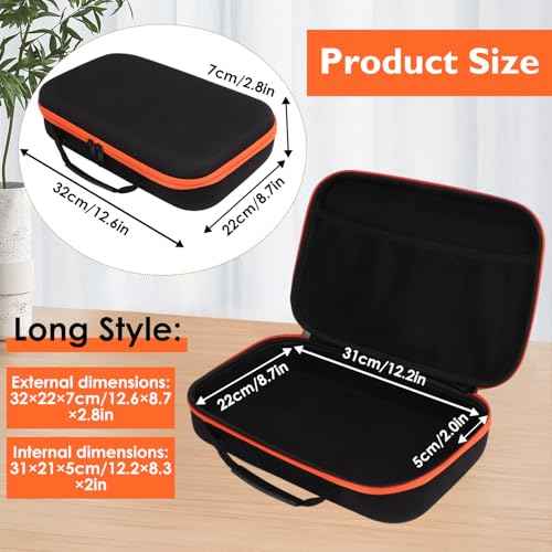 12.6x8.7in Drill Bag Oxford Cloth Tool Bag Portable Tool Storage Box with Handle Electric Grinder Bag Tool Zipper Pouch for Electric Grinder Drill Pliers Wrench Screwdriver (Long)