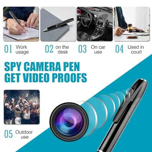 1080P Mini Pen with Video- One Button Surveillance, 64GB Nany Camera Invisible Body Cam, Taking Photo Ideal for Home Security