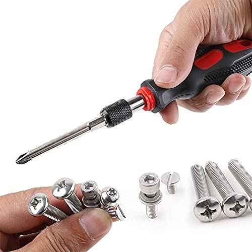 Rocaris 12 Pack 1/4 Inch Hex Shank Long Magnetic Screwdriver Bits Set 4 in Power Tools (Slotted+Cross Head)