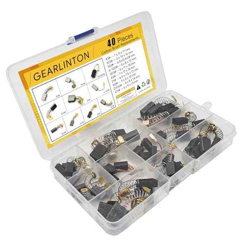 Electric Motor Carbon Brushes for Power Tools Repair Maintenance, Set of 40 PCS in 10 Different Sizes for Angle Grinders, Electric Hammer Drills, Circular Saws
