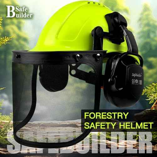Q20X Forestry Safety Helmet 3 in 1 Chainsaw Arborist Helmet with Face Shield Ear Muffs Hearing Protection Hard Hats ANSI Z89.1 OSHA