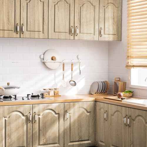 Wood Contact Paper Peel and Stick - Self Adhesive Vinyl Wrap Cabinet Wooden Oak Grain Wallpaper - Kitchen Waterproof Countertop Wall Cover Roll - Removable Covering for Counter Furniture 11.8x78.7in