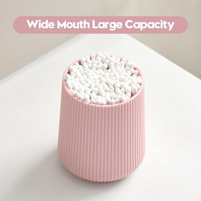 YAUKPH Pink Striped Toothbrush Holder for Electric Toothbrushes Bathroom Organizer Cup for Toothpaste Kids & Adults