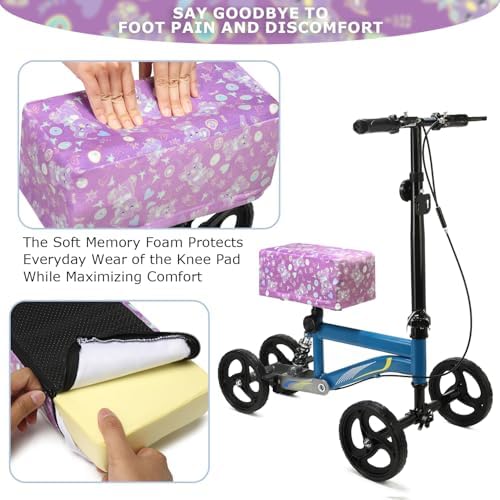 Knee Scooter Cushion 2" Thick Memory Foam Knee Scooter Pad for Comfort w/Removable Cover Walker/Roller Accessories fits Most Models