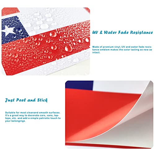 QQSD Chile Flag Sticker Chilean Decal in Multiple Sizes, 3 Pack, 11.7 x 8.3 Inches