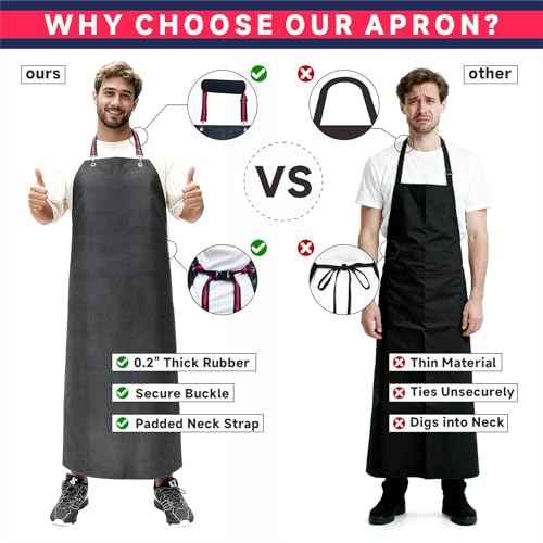GoldPig Thick Rubber Apron: Waterproof, Chemical Resistant, Adjustable Neck & Belt for Dishwashing, Gardening, Butchering