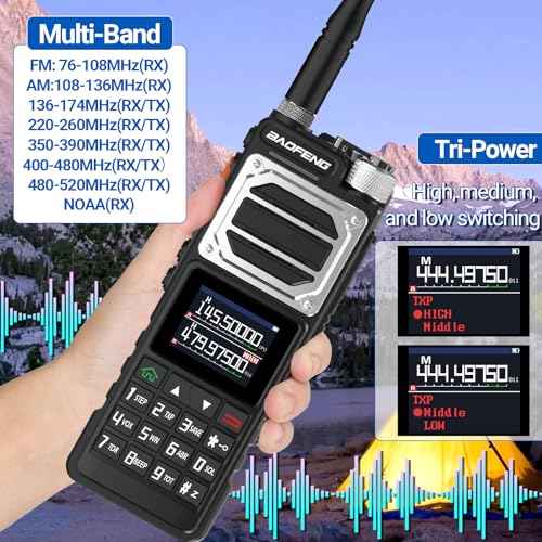 BAOFENG Radio Ham Radio Long Range AR-25R 10W Handheld 5RM Two Way Radio (Upgraded of UV-5R) Long Range Walkie Talkies for Adults,Copy Frequency USB-C Charger AirBand UV-25 2 Way Radio (2 Pack)