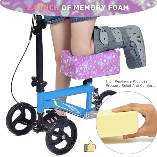 Knee Scooter Cushion 2" Thick Memory Foam Knee Scooter Pad for Comfort w/Removable Cover Walker/Roller Accessories fits Most Models
