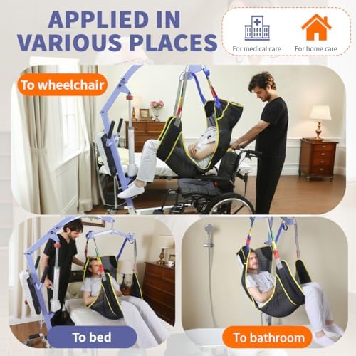 500lbs Mesh Full Body Sling for Lift - Patient Transfer Sling with Wide Pads for Elderly & Disabled,Compatible and Multi-Scene Transfer