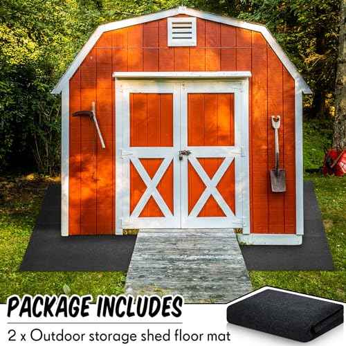 Haull 2 Pcs 6 x 4 ft Outdoor Storage Shed Floor Mat Waterproof Carport Storage shed mat Non Slip Patio Furniture Mat for Protect