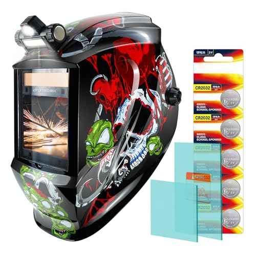 TRQWH Welding Helmet Auto Darkening Large Viewing True Color Solar Powered Welding Mask with 4 Arc Sensor Adjustable Wide Shade Range 4~5-8/9-13 Welder Mask with Grinding