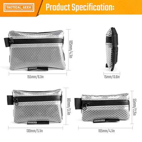 TACTICAL GEEK Storage A5 EDC Storage Pouch Set, Multi-Purpose Molle EDC Gadget Pouch, Multi-Functional Utility Small Tool Pocket,Luggage Organiser Divider Small Pouch Organizer for Daily Carry (White)