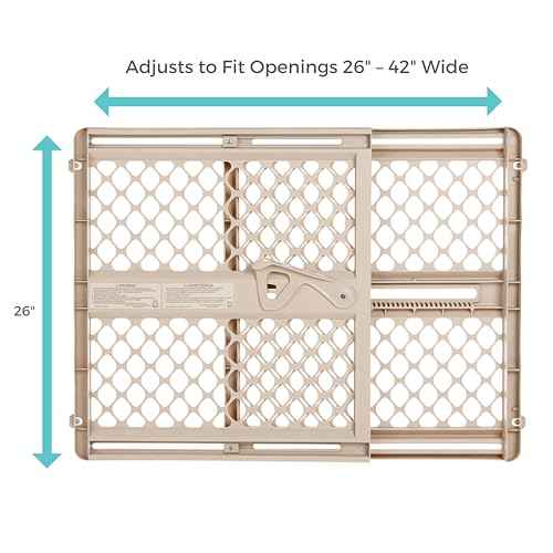 Toddleroo by North States - Supergate Secure Baby Gate: Plastic Pressure Mount Baby Gate for Doors & Hallways, Adjustable Indoor Safety Gate, Made in USA, 26 to 42 inches Wide, 26 inches Tall, Sand