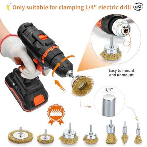 32 PCS Wire Brush for Drill, Carbon Steel Wire Wheel and Pen Brush Set, Drill Attachments, Drill Wire Brush for Rust Removal, Corrosion, Paint Cleaning, 1/4" Drill Shank