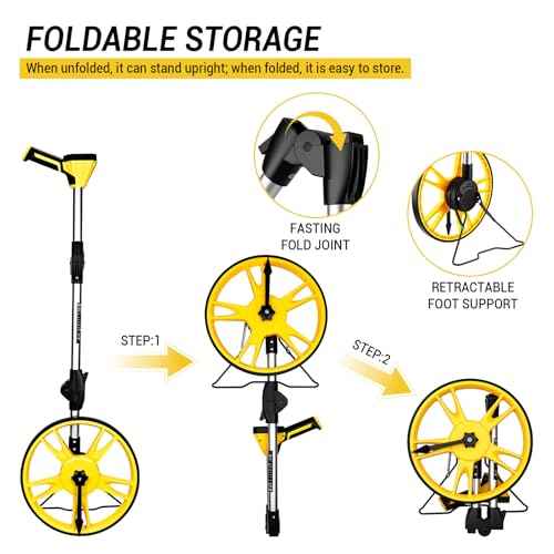 Measuring Wheel: DEKOPRO 4V Digital Measuring Wheel in Feet, 12.5 Inch 99,999Ft/ 99,999M Digital Display Folding Wheel Measurement Roller with Storage Bag